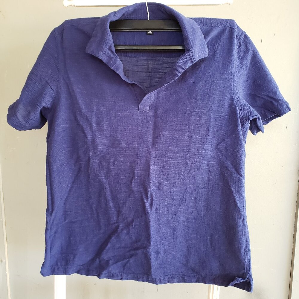 EUC INC 100% cotton cobalt blue pullover top / blouse (M)